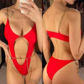 Chains Shoulder Straps and Waist String Monokini