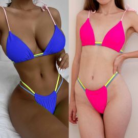 Micro Bikini Swimwear with Distinct Color Straps