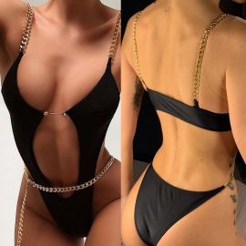 Chains Linked Backless Monokini One Piece Swimsuit 