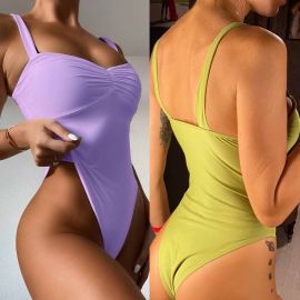 Sexy One Piece Swimsuit High Leg Cut Out Monokini