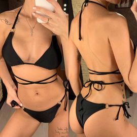 Bandage Strap Rings Linked Triangle Bikini